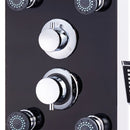 vidaXL fekete üveg zuhanypanel 25 x 44,6 x 130 cm