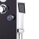 vidaXL fekete üveg zuhanypanel 25 x 44,6 x 130 cm