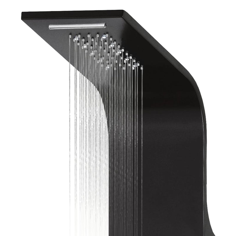 vidaXL fekete alumínium zuhanypanel 20 x 44 x 130 cm