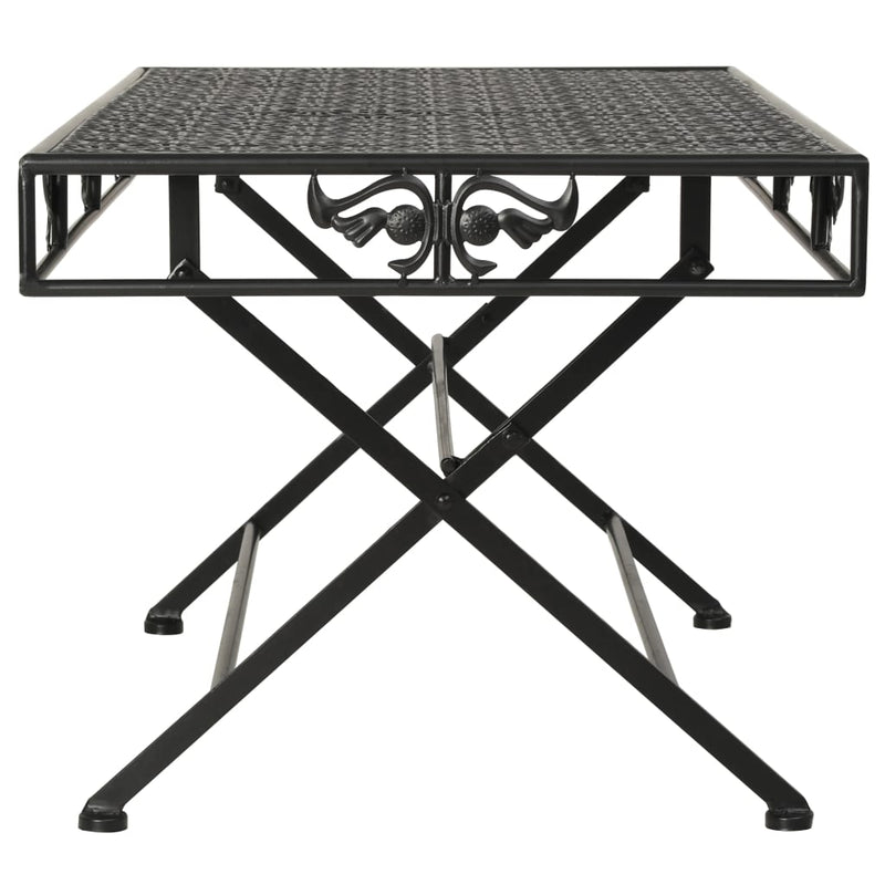 vidaXL vintage összecsukható fekete fém dohányzóasztal 100x50x45 cm