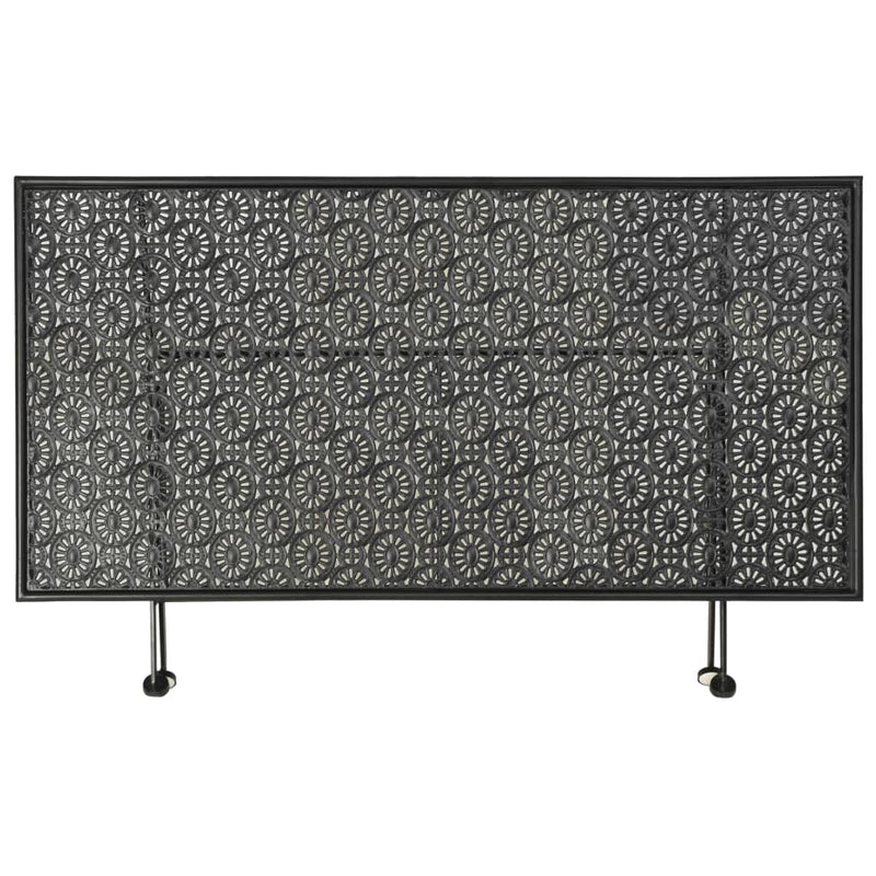 vidaXL vintage összecsukható fekete fém dohányzóasztal 100x50x45 cm