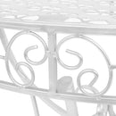 vidaXL vintage ezüstszínű félkör alakú fém kisasztal 72 x 36 x 74 cm