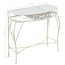 vidaXL francia stílusú fehér fém kisasztal 82 x 39 x 76 cm