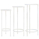 vidaXL 3 részes vintage stílusú antik fehér fém virágállvány-szett