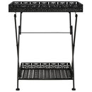 vidaXL vintage összecsukható fekete fém teázóasztal 58 x 35 x 72 cm