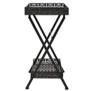 vidaXL vintage összecsukható fekete fém teázóasztal 58 x 35 x 72 cm