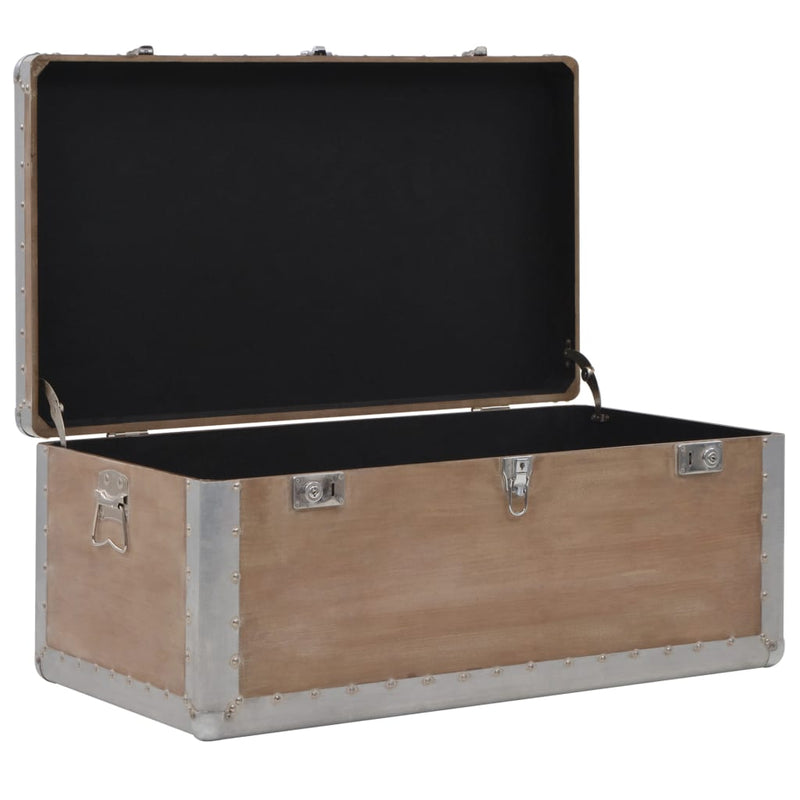 vidaXL barna tömör fenyő tárolóláda 91 x 52 x 40 cm