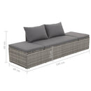 vidaXL szürke polyrattan kerti ágy 195 x 60 cm
