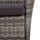 vidaXL szürke polyrattan kültéri szék zsámollyal és párnákkal