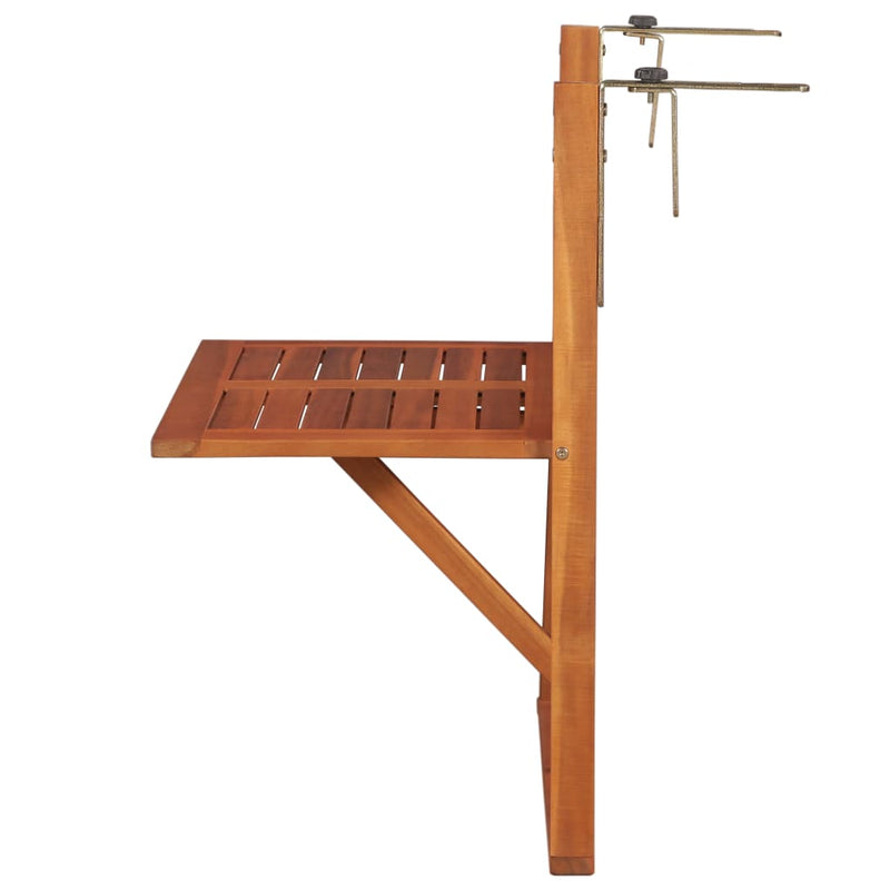 vidaXL tömör akácfa felakasztható erkély asztal 64,5 x 44 x 80 cm