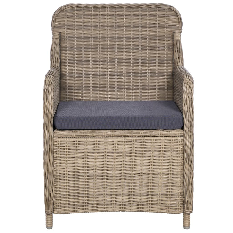 vidaXL 2 db barna polyrattan kültéri szék párnával