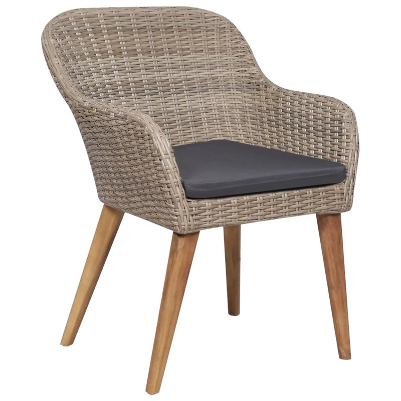 vidaXL 2 db barna polyrattan kültéri szék párnával