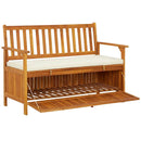 vidaXL tömör akácfa kerti XL tárolópad 120 x 63 x 84 cm