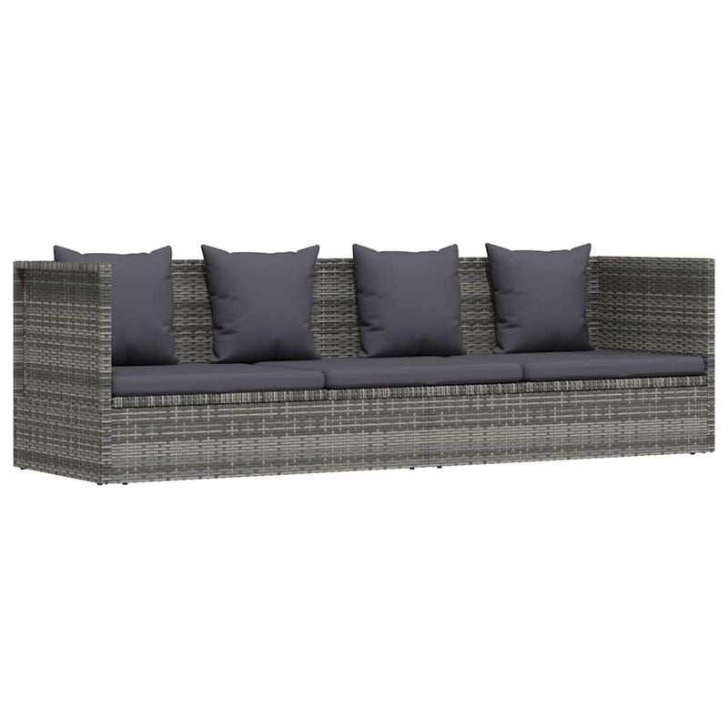 vidaXL szürke polyrattan kerti ágy 200 x 60 cm