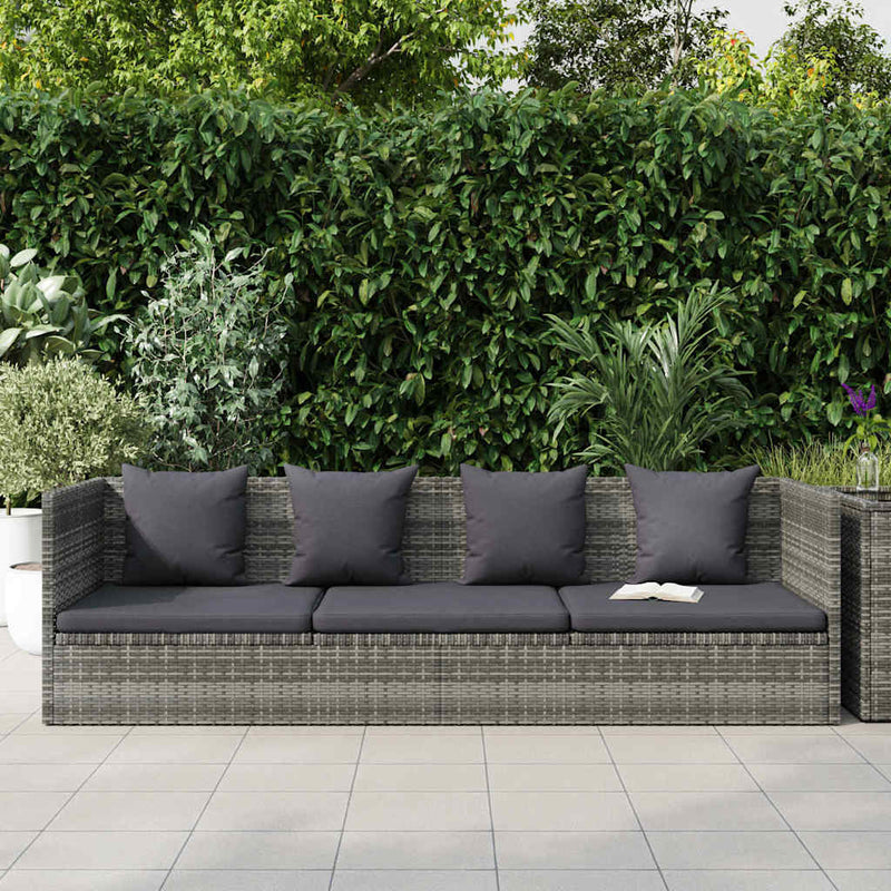 vidaXL szürke polyrattan kerti ágy 200 x 60 cm