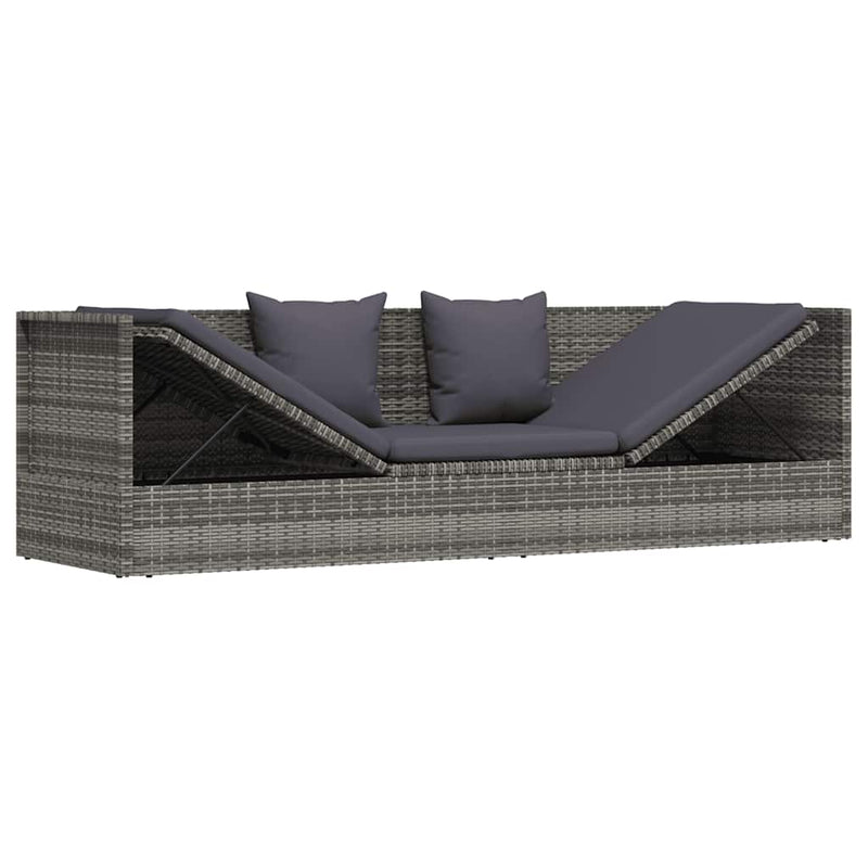 vidaXL szürke polyrattan kerti ágy 200 x 60 cm