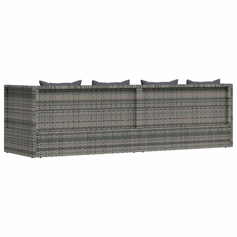 vidaXL szürke polyrattan kerti ágy 200 x 60 cm