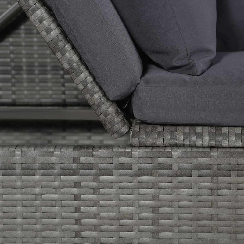 vidaXL szürke polyrattan kerti ágy 200 x 60 cm