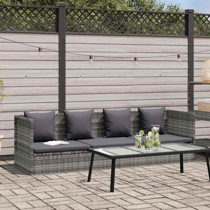 vidaXL szürke polyrattan kerti ágy 200 x 60 cm