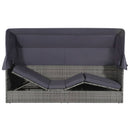 vidaXL szürke polyrattan napellenzős kerti ágy 205 x 62 cm