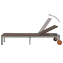 vidaXL barna polyrattan napozóágy kerekekkel