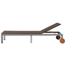 vidaXL barna polyrattan napozóágy kerekekkel