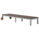 vidaXL barna polyrattan napozóágy kerekekkel