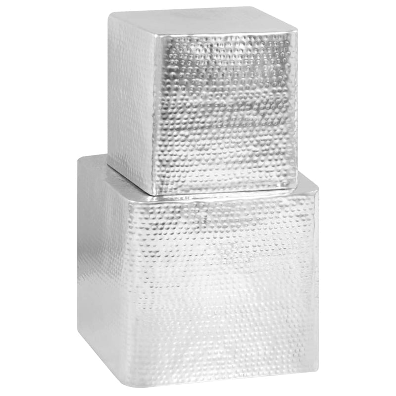 vidaXL 2 db ezüst alumínium dohányzóasztal