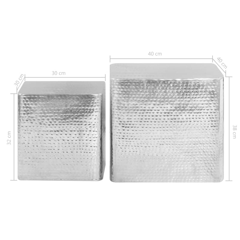 vidaXL 2 db ezüst alumínium dohányzóasztal