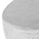 vidaXL ezüst kalapált alumínium dohányzóasztal 100 x 50 x 28 cm