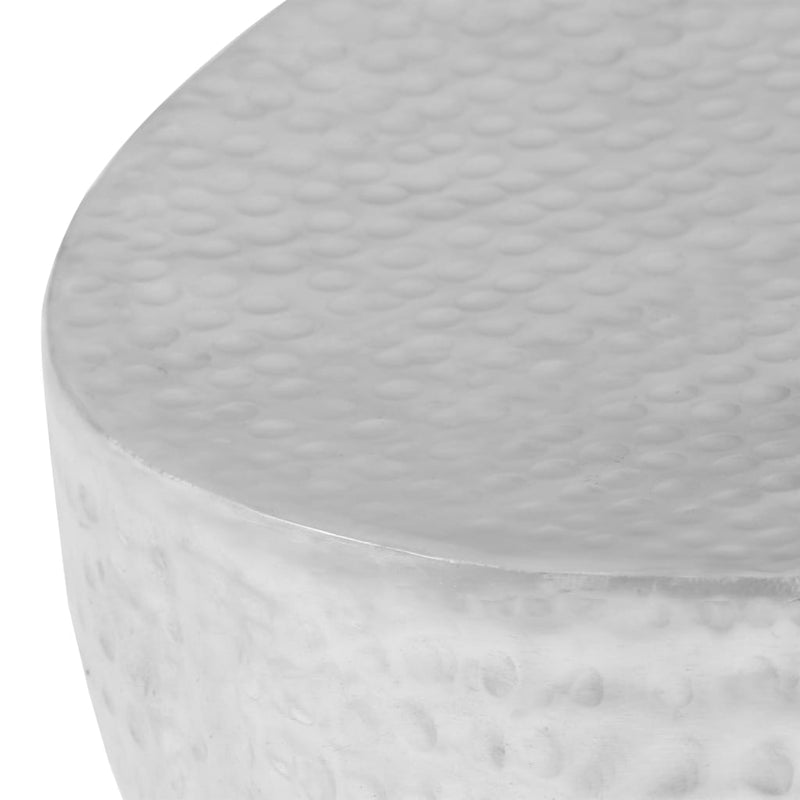 vidaXL ezüst kalapált alumínium dohányzóasztal 100 x 50 x 28 cm