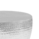 vidaXL ezüst kalapált alumínium dohányzóasztal 100 x 50 x 28 cm