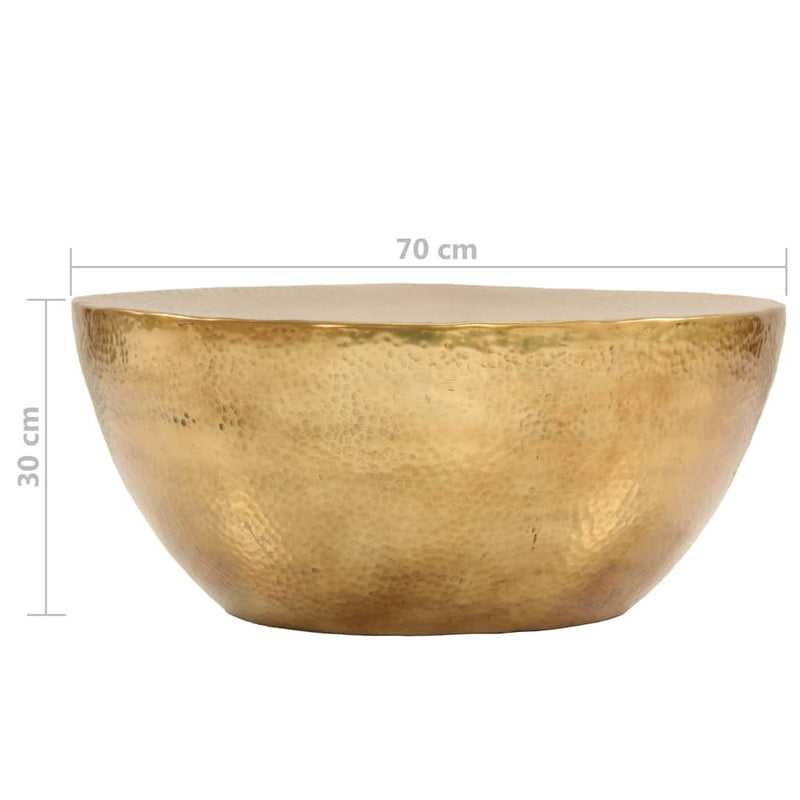 vidaXL rézsárga kalapált alumínium dohányzóasztal 70 x 30 cm