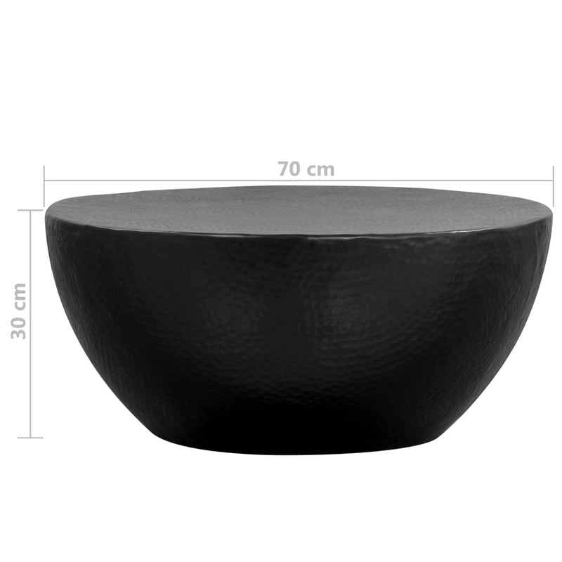 vidaXL fekete kalapált alumínium dohányzóasztal 70 x 30 cm