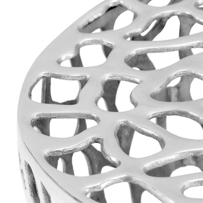 vidaXL ezüstszínű öntött alumínium dohányzóasztal 70 x 30 cm