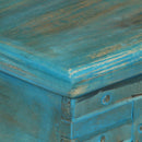 vidaXL kék tömör mangófa tárolóláda 100 x 40 x 41 cm