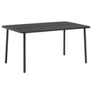 vidaXL sötétszürke acél kerti asztal 150 x 90 x 72 cm