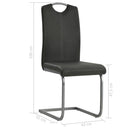 vidaXL 4 db szürke műbőr szánkótalpas étkezőszék