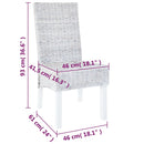 vidaXL 2 db világosbarna Kubu rattan és mahagóni fa étkezőszék