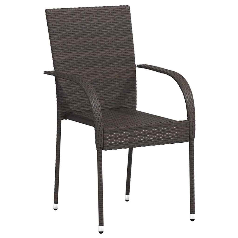 vidaXL 2 db barna polyrattan rakásolható kültéri szék