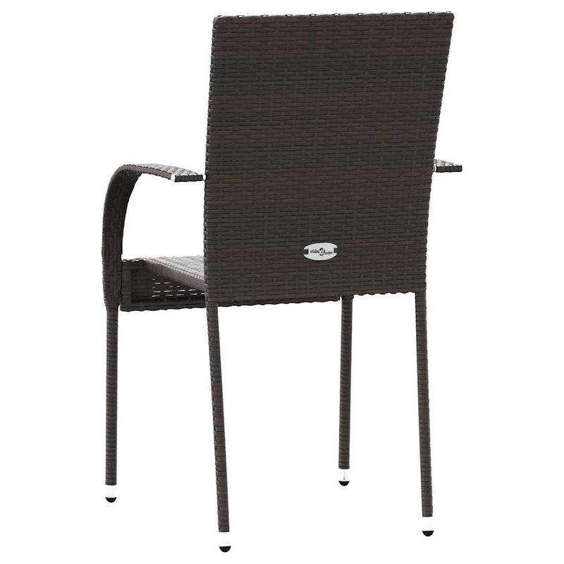 vidaXL 2 db barna polyrattan rakásolható kültéri szék
