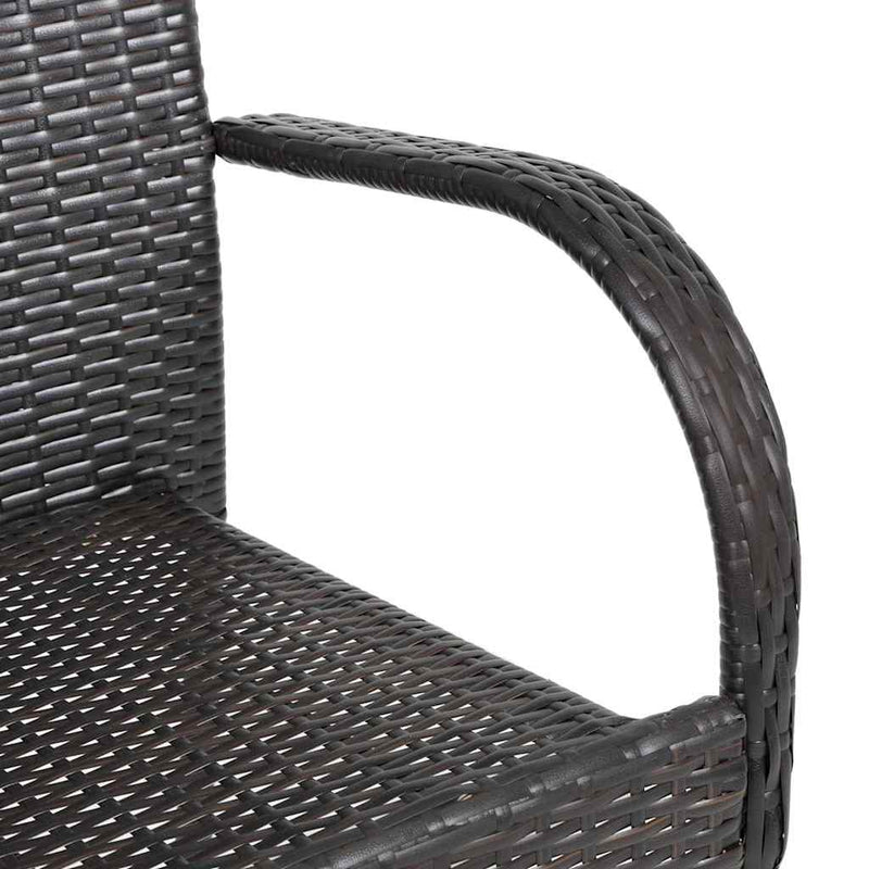 vidaXL 2 db barna polyrattan rakásolható kültéri szék