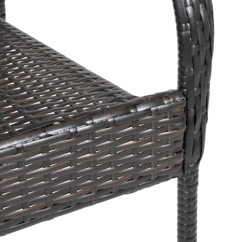 vidaXL 2 db barna polyrattan rakásolható kültéri szék