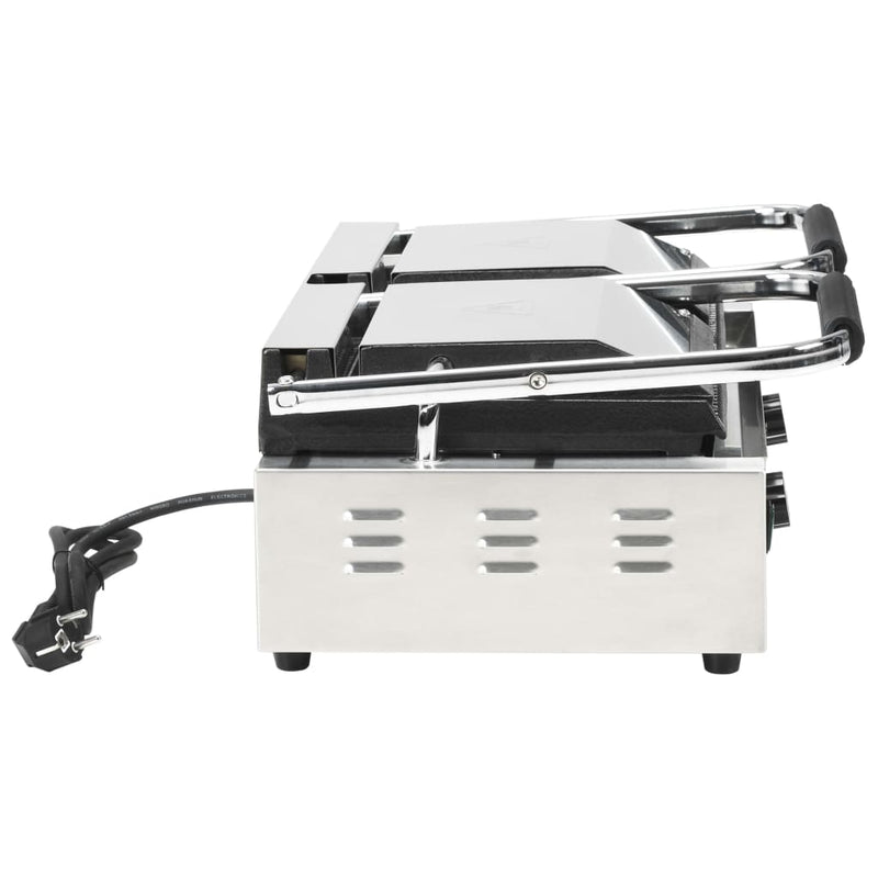 vidaXL dupla kontaktgrill rozsdamentes acélból 3600 W 57x30,5x20 cm