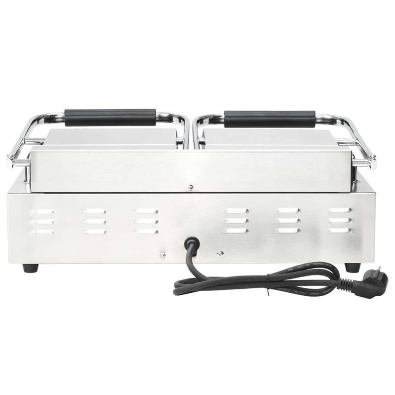 vidaXL dupla kontaktgrill rozsdamentes acélból 3600 W 57x30,5x20 cm