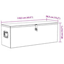 vidaXL ezüstszínű alumíniumdoboz 110,5 x 38,5 x 40 cm