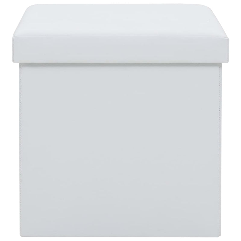 vidaXL 2 db fehér összecsukható műbőr tárolóülőke