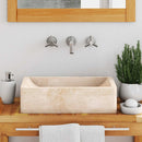 vidaXL magasfényű krémszínű márvány mosdókagyló 45 x 30 x 12 cm