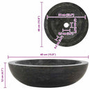 vidaXL fekete márvány mosdókagyló 40 x 12 cm