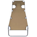 vidaXL tópszínű fejpárnás / állítható támlás összecsukható napozóágy